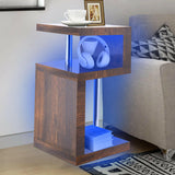 Blisswood tall walnut side tables, perfect for small, confined spaces in your living room.