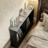 Small Narrow Side Table with Storage - Slim Sofa End Table