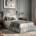 Crushed Velvet Ottoman Storage Bed Silver - Sunrise Bed Frame