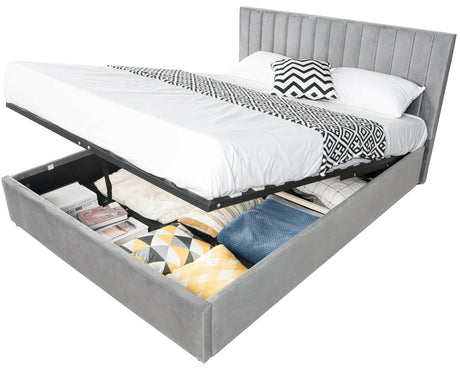 Single bed frame ottoman with storage, ideal for compact and organized bedrooms.