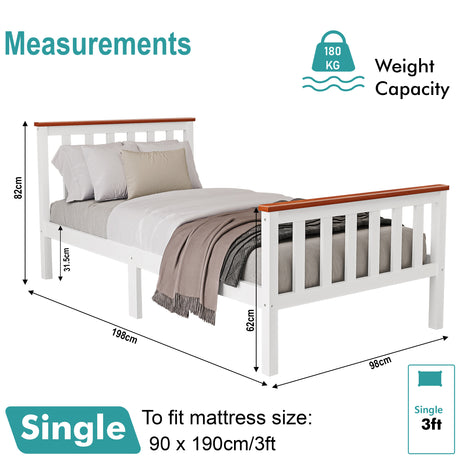 Sturdy single bed wooden frame – a timeless and durable choice for any bedroom.