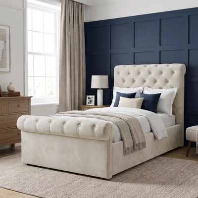 Chesterfield Ottoman Storage Bed Frame Side Lift