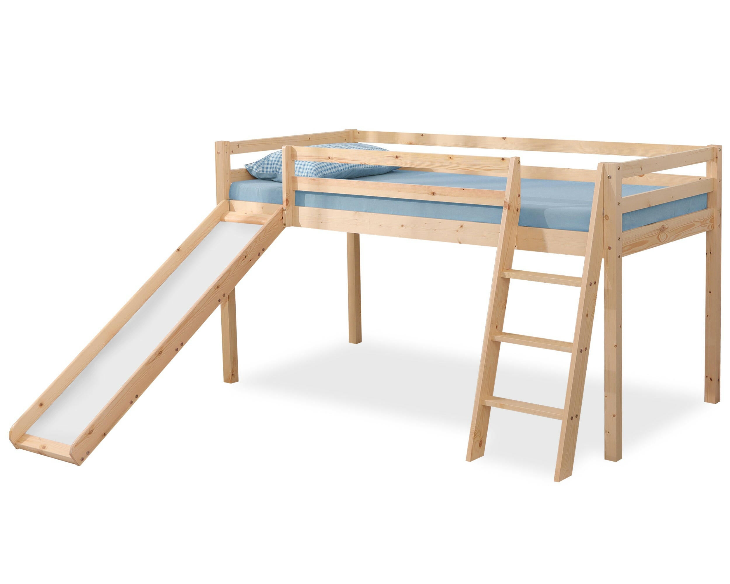 Single bunk beds for kids, designed for fun and practicality, maximizing space in children's rooms.