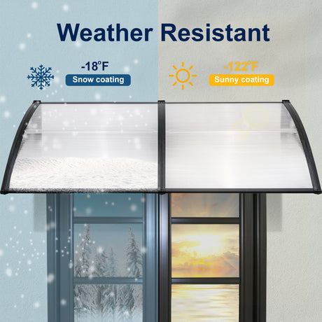 Weather-resistant single door canopy with UV protection and snow-resistant coating.