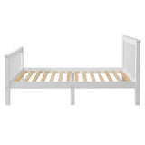 Single wooden bed frame in white with slatted base for optimal mattress support and airflow