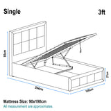 Single Ottoman Bed Frame With Headboard - Ottoman Storage Bed