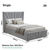 Velvet Ottoman Storage Bed - Sunrise Ottoman Bed Frame