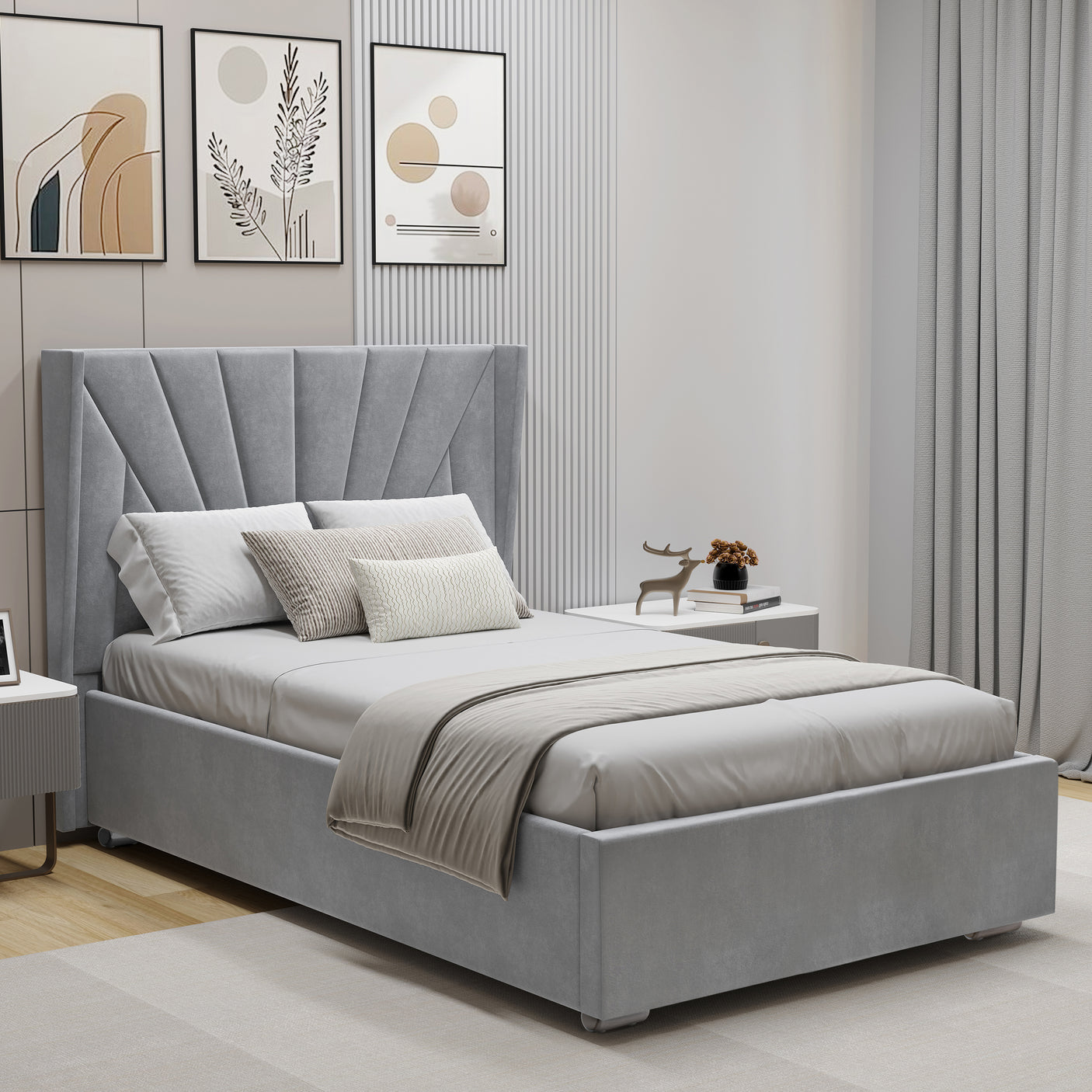 Sunrise Ottoman Storage Bed - Velvet Ottoman Bed Frame
