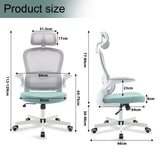 Size office chair with headrest – ergonomic adjustable chair with lumbar support.