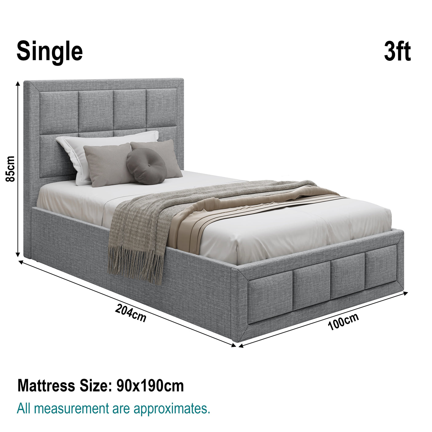 Blisswood Ottoman Bed Frame with Storage & Headboard