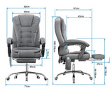 Ergonomic 8 Point Office Massage Chair | Recliner With Footrest