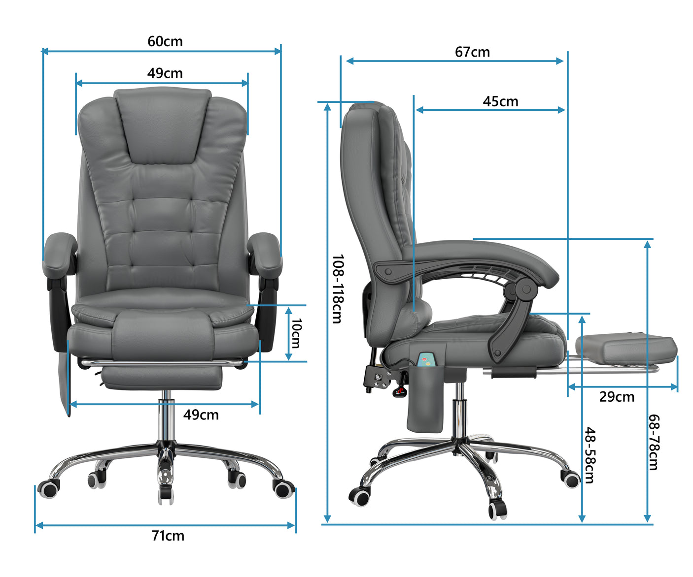 Executive Office Chair 8 Point Massage Leather Office Chair