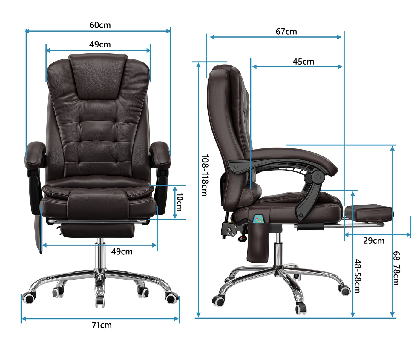 Executive Office Chair 8 Point Massage Leather Office Chair