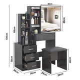 Dressing Table with Storage, Drawers and Mirror - Vanity Makeup Table