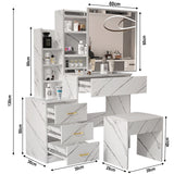 Dressing Table with Storage, Drawers and Mirror - Vanity Makeup Table