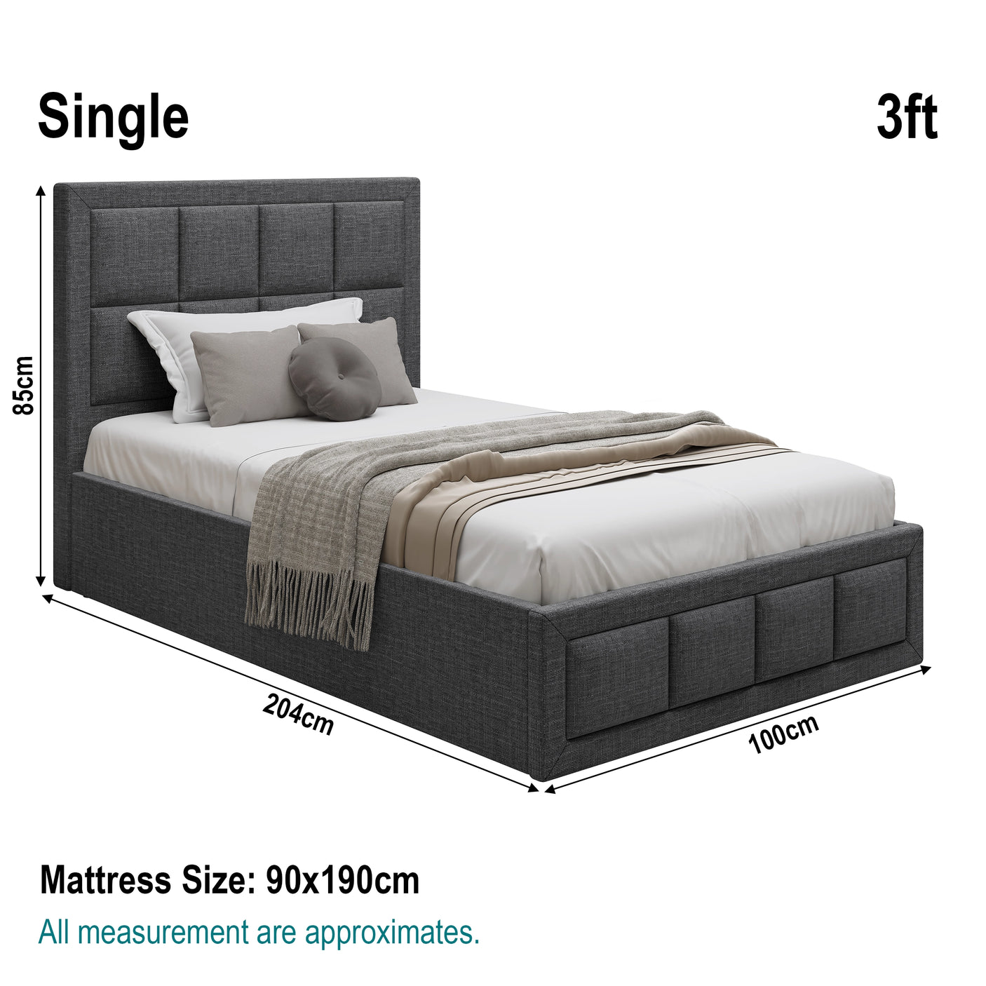 Blisswood Ottoman Bed Frame with Storage & Headboard