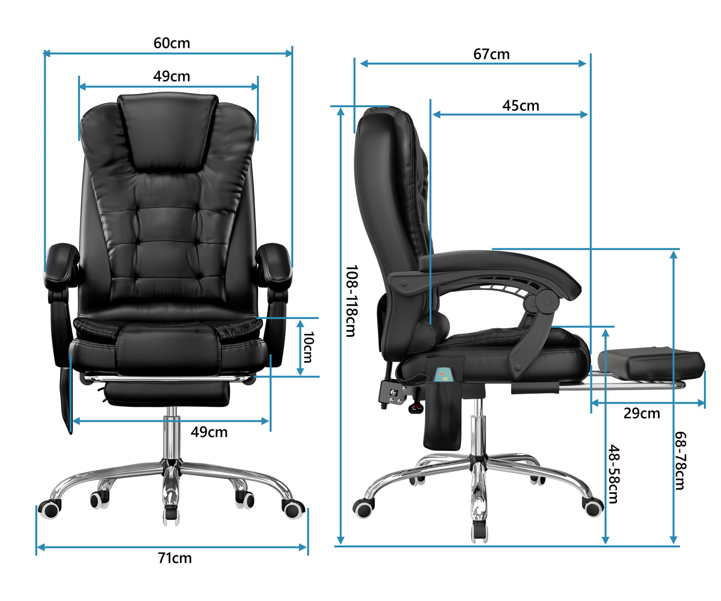 Executive Office Chair 8 Point Massage Leather Office Chair