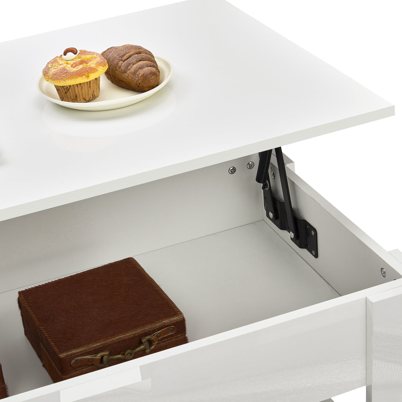 High Gloss Lift Up Coffee Table With Storage