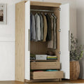 Skova 2 Door Double Wardrobe with Internal Drawers & Rail