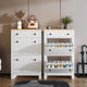 Slim shoe cabinet with drawer – space-saving footwear storage for modern homes, UK.