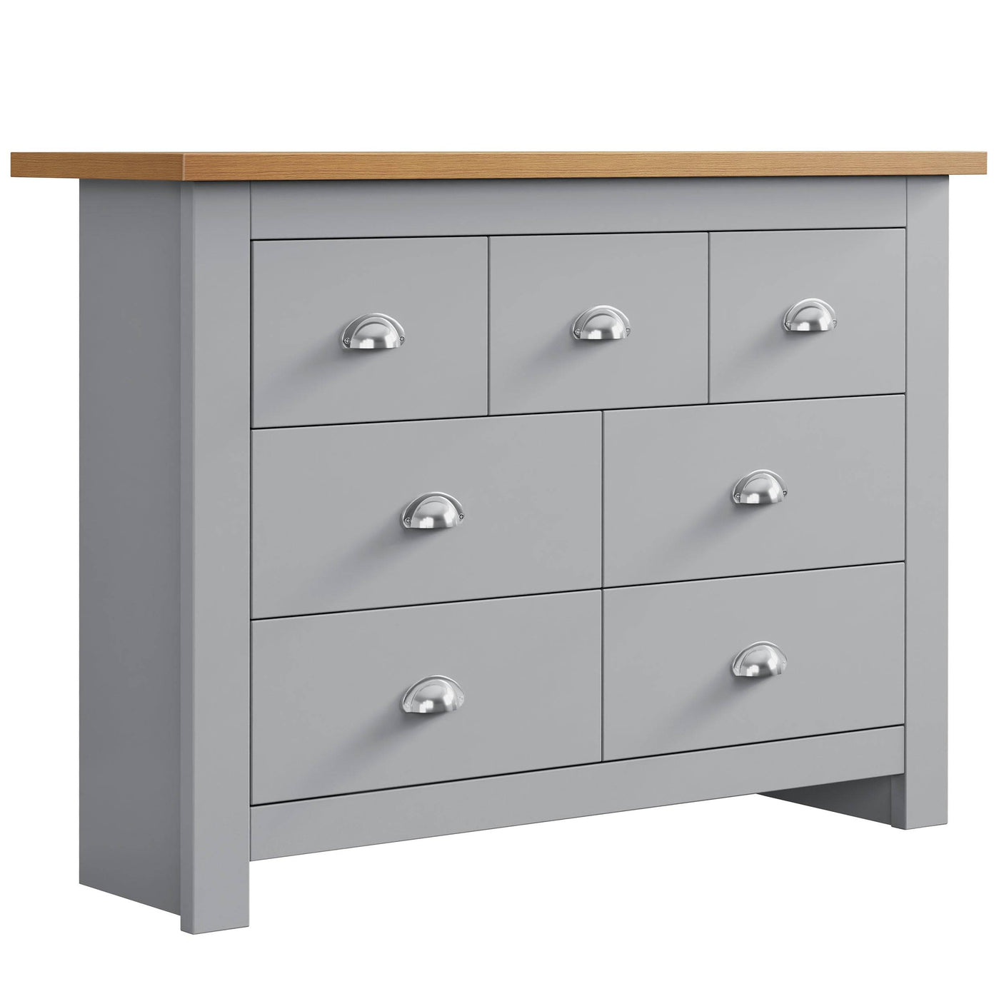 Slim tall chest of drawers with handles, perfect for compact spaces while providing ample storage.