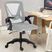 Comfortable small adjustable office chair in sleek grey for versatile workspace use.