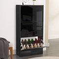High Gloss 3 Door Shoe Cabinet | Slim Shoe Storage
