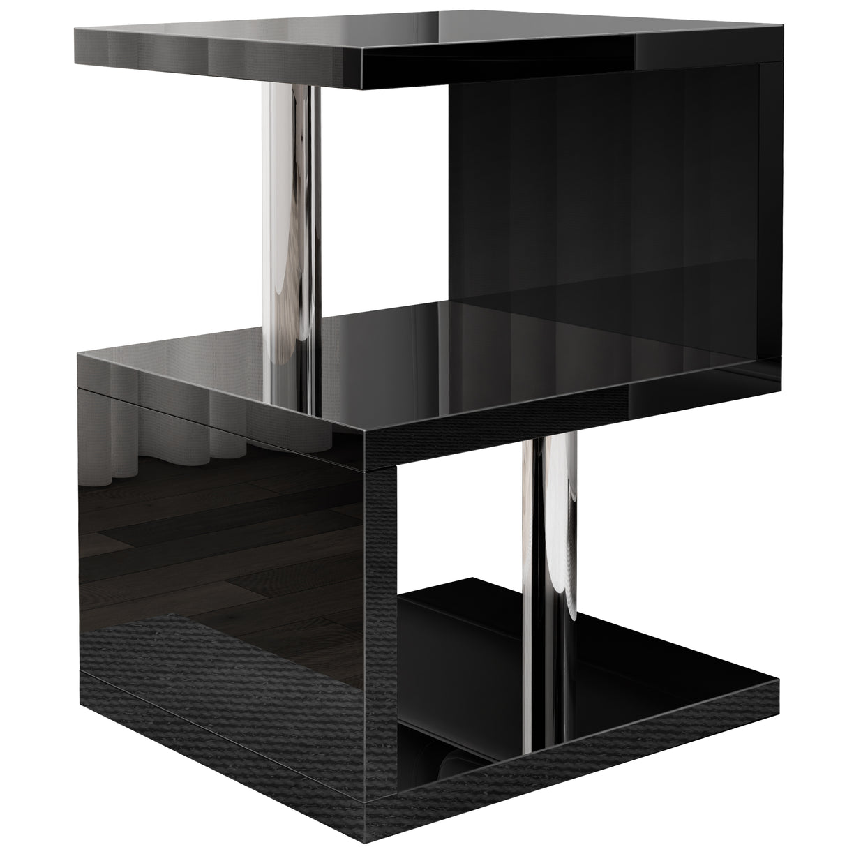 High Gloss Sofa Side Table With LED