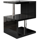 High Gloss Sofa Side Table With LED