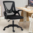 Buy a small comfortable office chair in black for ergonomic support and style.