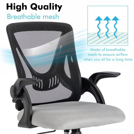 Small desk chair for bedroom with high-quality breathable mesh for comfort and ventilation.