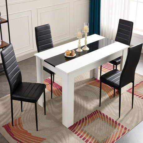 Small dining table set for 4 with chairs – compact design for cozy spaces.