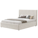 Small double bed frame ottoman with hidden storage, perfect for compact bedrooms.
