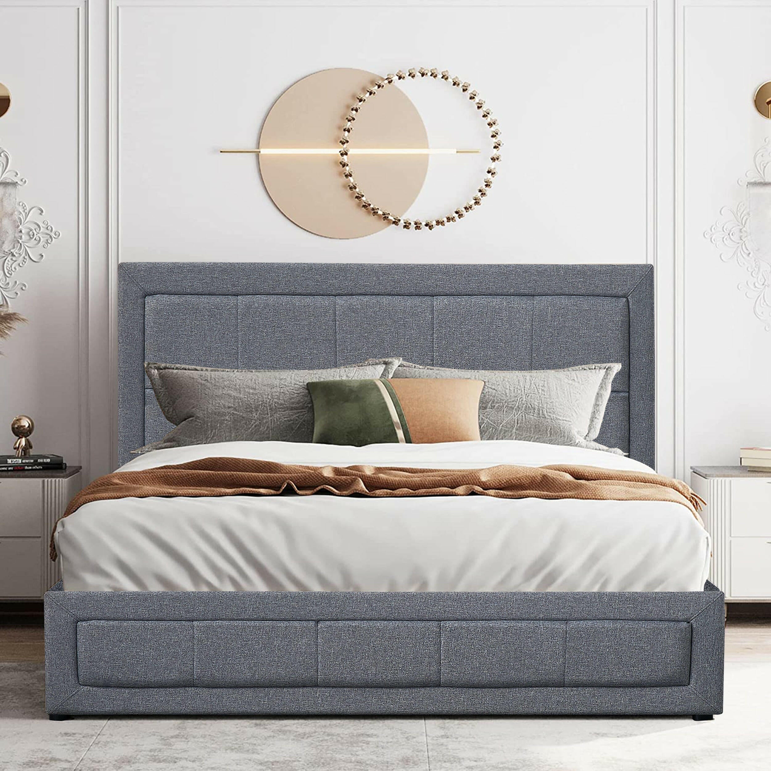 Small double ottoman bed and mattress set, combining comfort with hidden storage for bedroom.