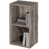 Rustic Blisswood 2 shelf bookcase with books and vase, compact and decorative for any room.