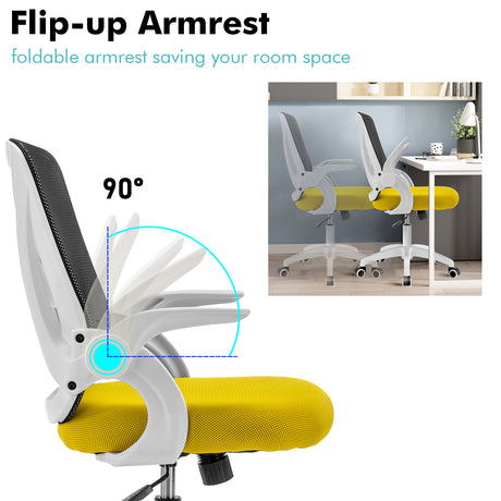 Buy a small office chair with arms and flip up armrest for ergonomic comfort and style.