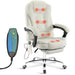 Comfortable small office desk chair with white fur fabric, perfect for stylish workspaces.