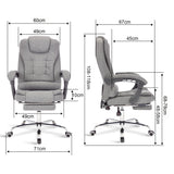 Small recliner swivel chair with compact design and detailed chair dimensions.