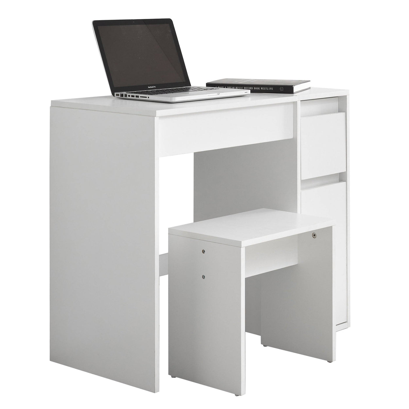 Dressing table for study and work purpose. When you are not doing your makeup, you can close the mirror top and use the vanity dressing table as any other computer table or laptop table without any problem.