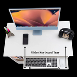 White home office desk styled with modern decor, versatile small desk for bedroom or office desk UK
