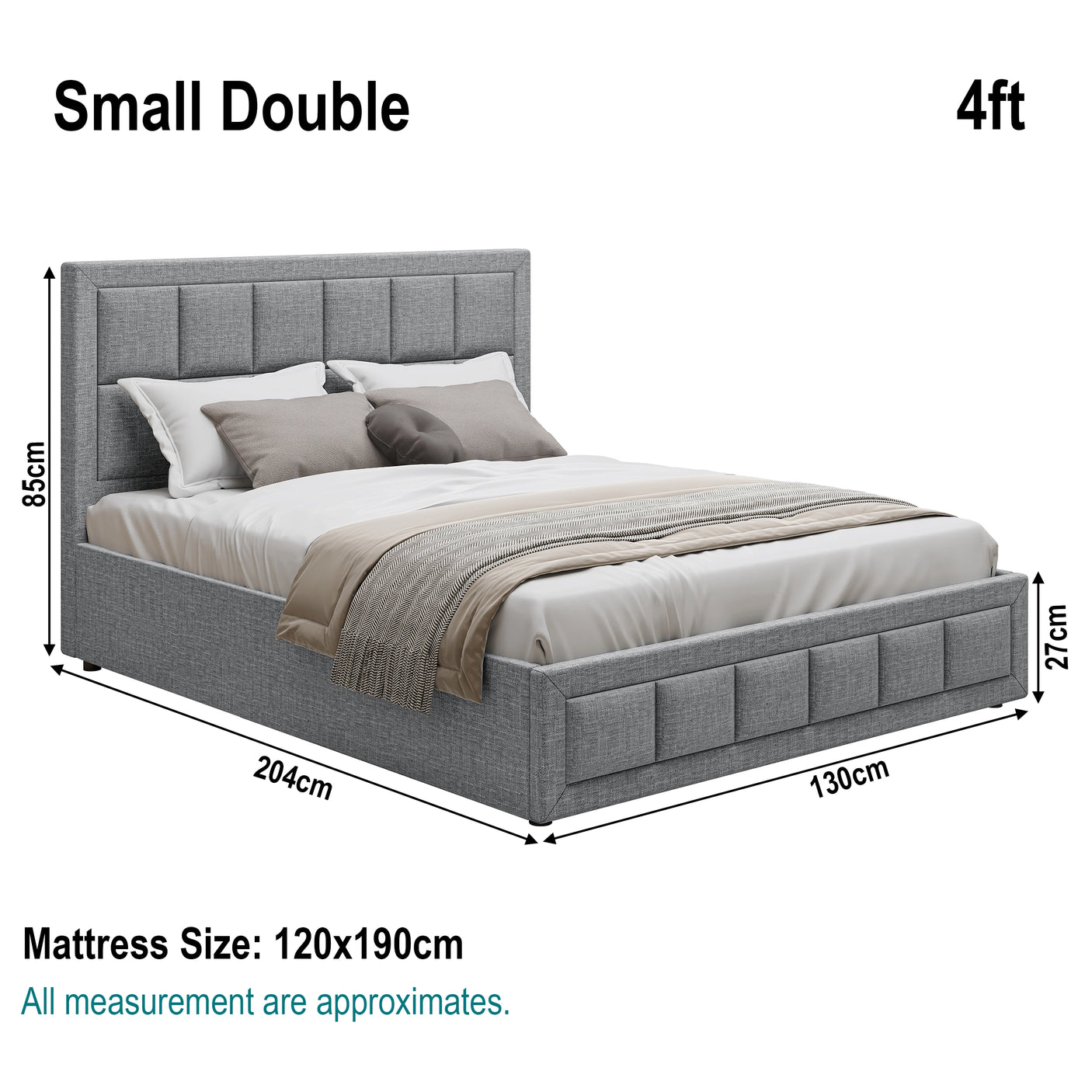 Blisswood Small Double Ottoman Bed With Storage
