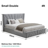 Velvet Ottoman Storage Bed - Sunrise Ottoman Bed Frame