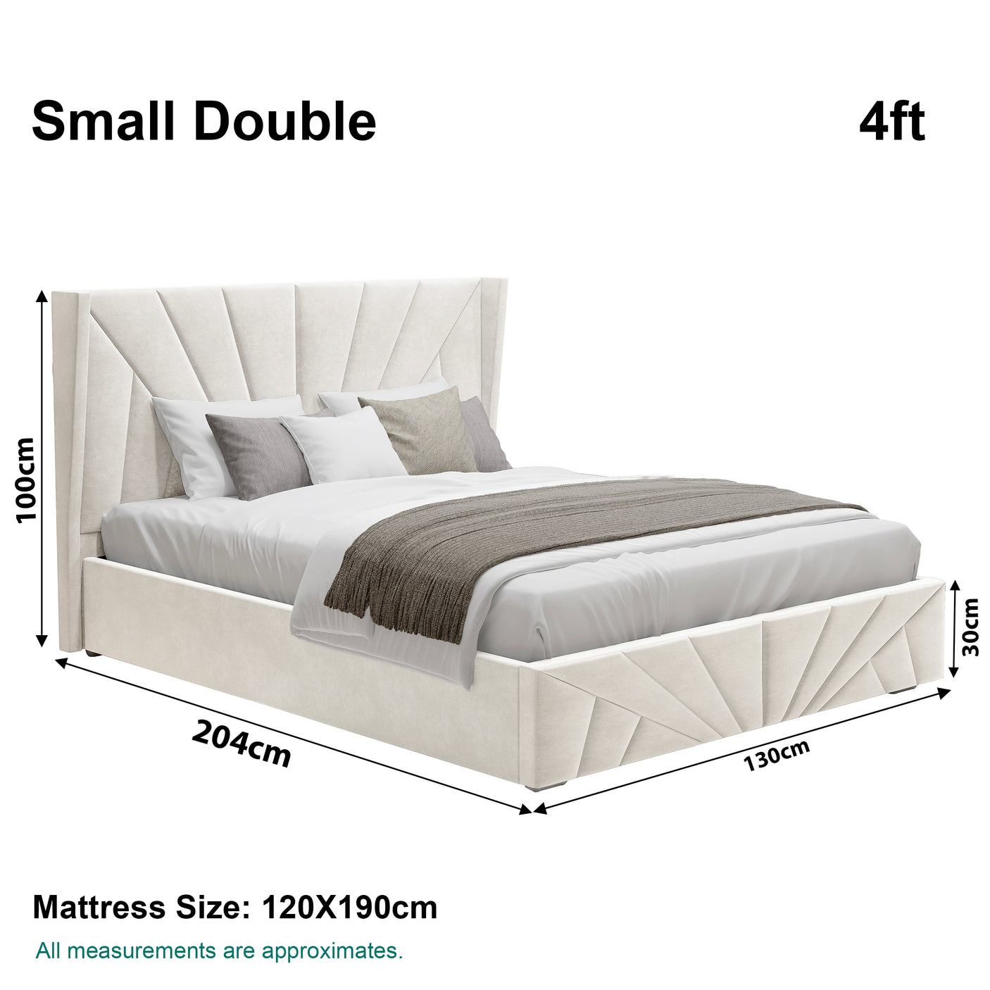 Velvet Ottoman Storage Bed - Sunrise Ottoman Bed Frame