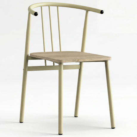 [Sonoma Oak] Torvi Dining chair with wooden seat on a white background