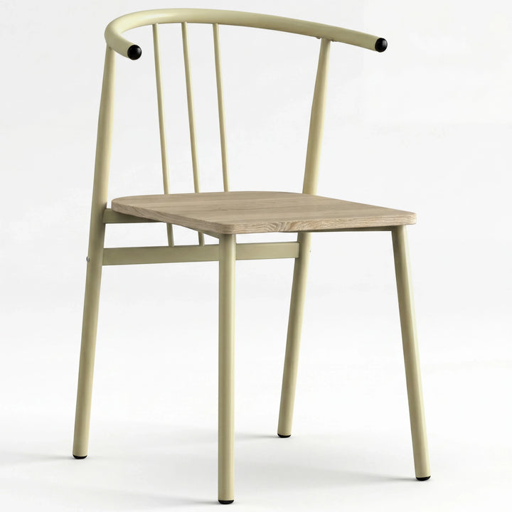 [Sonoma Oak] Torvi Dining chair with wooden seat on a white background