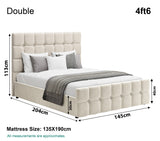 Square Ottoman Storage Bed - Velvet Ottoman Bed Frame