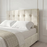 Headboard bed with a comfortable mattress, offering style and support for a restful sleep
