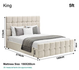 Square Ottoman Storage Bed - Velvet Ottoman Bed Frame