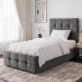 Square Ottoman Storage Bed - Velvet Ottoman Bed Frame
