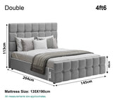 Square Ottoman Storage Bed - Velvet Ottoman Bed Frame